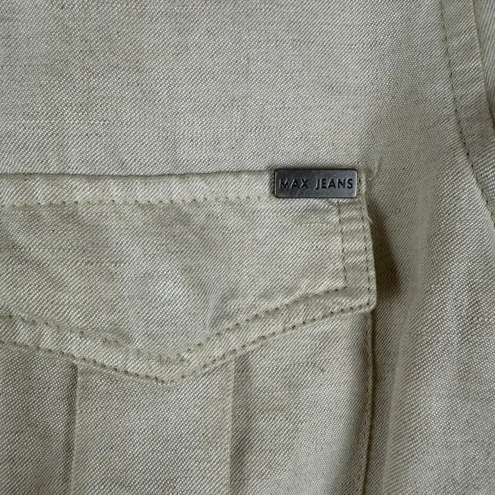Max Jeans Utility Jacket‎ Lightweight Drawstring Waist Beige Linen Blend M